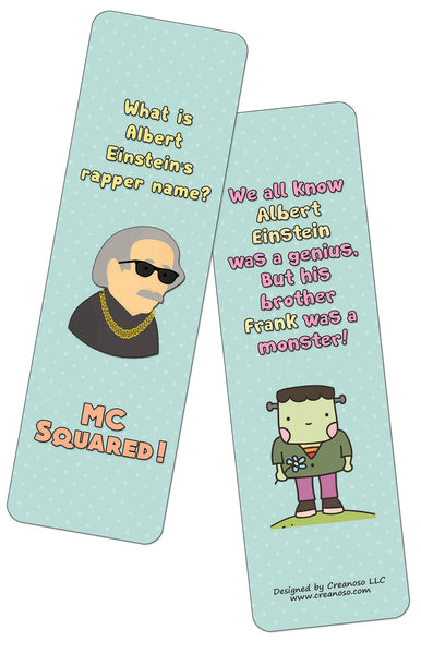 Creanoso Funny Albert Einstein Jokes (12-Pack) - Stocking Stuffers Premium Quality Gift Ideas for Children, Teens, & Adults - Corporate Giveaways & Party Favors