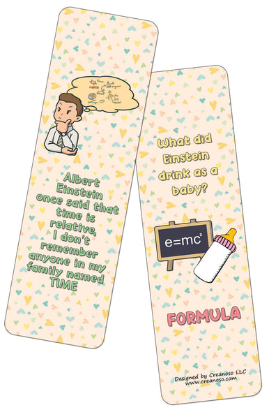 Creanoso Funny Albert Einstein Jokes (12-Pack) - Stocking Stuffers Premium Quality Gift Ideas for Children, Teens, & Adults - Corporate Giveaways & Party Favors