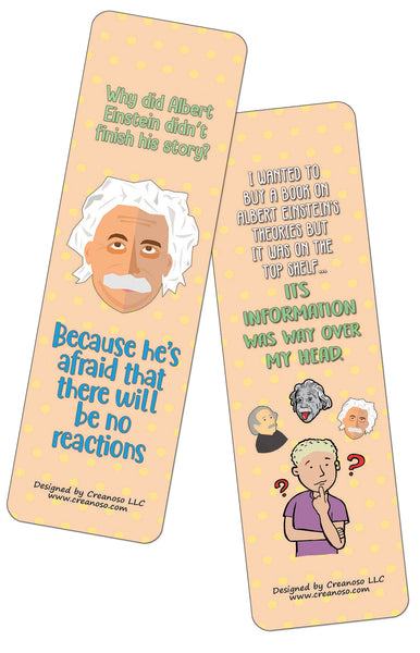 Creanoso Funny Albert Einstein Jokes (12-Pack) - Stocking Stuffers Premium Quality Gift Ideas for Children, Teens, & Adults - Corporate Giveaways & Party Favors