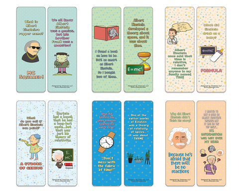 Creanoso Funny Albert Einstein Jokes (12-Pack) - Stocking Stuffers Premium Quality Gift Ideas for Children, Teens, & Adults - Corporate Giveaways & Party Favors