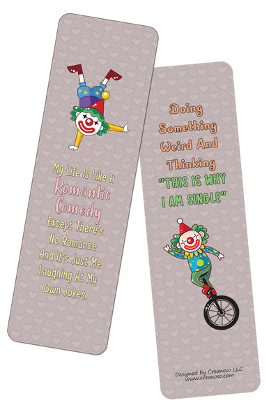 Creanoso Funny Single Bookmarks (12-Pack) - Stocking Stuffers Premium Quality Gift Ideas for Children, Teens, & Adults - Corporate Giveaways & Party Favors