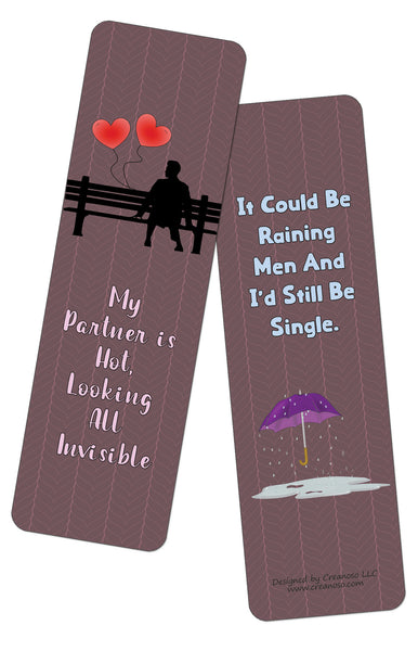 Creanoso Funny Single Bookmarks (12-Pack) - Stocking Stuffers Premium Quality Gift Ideas for Children, Teens, & Adults - Corporate Giveaways & Party Favors