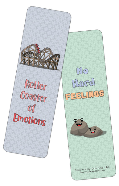 Creanoso Funny Emotion Puns Bookmarks (60-Pack) - Premium Quality Gift Ideas for Children, Teens, & Adults for All Occasions - Stocking Stuffers Party Favor & Giveaways