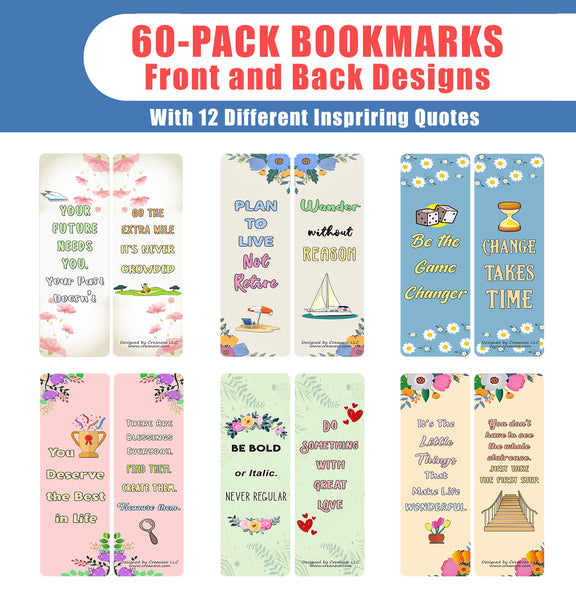 Floral Motivating Bookmarks Series 3 (60-Pack)