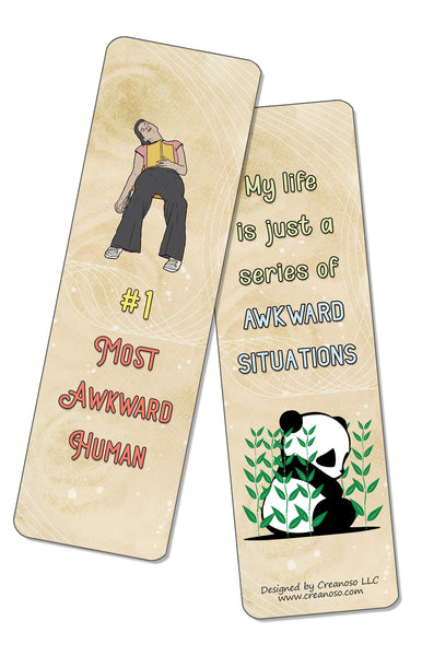 Funny Socially Awkward Bookmarks (5-Sets X 6 Cards)