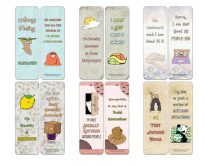 Funny Socially Awkward Bookmarks (5-Sets X 6 Cards)