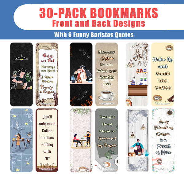 Funny Barista Quotes Bookmarks (5-Sets X 6 Cards)