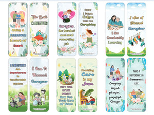 Creanoso I am a Caregiver Bookmarks (2-Sets X 6 Cards) â€“ Daily Inspirational Card Set â€“ Interesting Book Page Clippers â€“ Great Gifts for Adults and Professionals