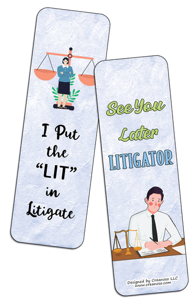 Creanoso Funny Lawyers Bookmarks (2-Sets X 6 Cards) â€“ Daily Inspirational Card Set â€“ Interesting Book Page Clippers â€“ Great Gifts for Adults and Professionals