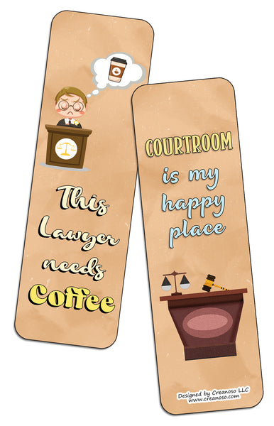 Creanoso Funny Lawyers Bookmarks (2-Sets X 6 Cards) â€“ Daily Inspirational Card Set â€“ Interesting Book Page Clippers â€“ Great Gifts for Adults and Professionals