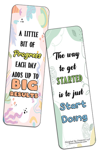 Creanoso Small Business Hustle Bookmarks (2-Sets X 6 Cards) â€“ Daily Inspirational Card Set â€“ Interesting Book Page Clippers â€“ Great Gifts for Adults and Professionals