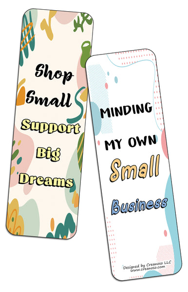 Creanoso Small Business Hustle Bookmarks (10-Sets X 6 Cards) â€“ Daily Inspirational Card Set â€“ Interesting Book Page Clippers â€“ Great Gifts for Adults and Professionals
