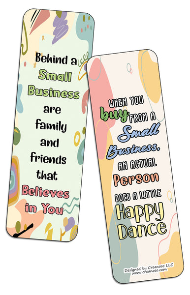 Creanoso Small Business Hustle Bookmarks (5-Sets X 6 Cards) â€“ Daily Inspirational Card Set â€“ Interesting Book Page Clippers â€“ Great Gifts for Adults and Professionals