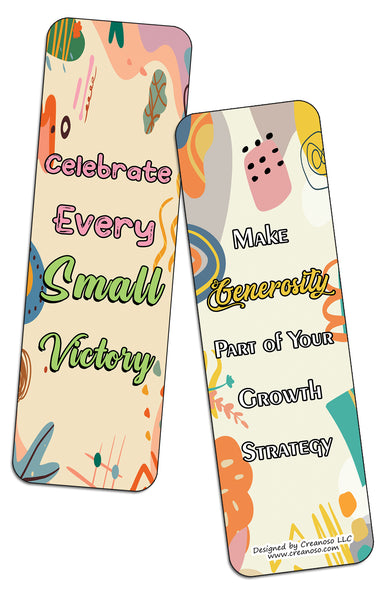 Creanoso Small Business Hustle Bookmarks (2-Sets X 6 Cards) â€“ Daily Inspirational Card Set â€“ Interesting Book Page Clippers â€“ Great Gifts for Adults and Professionals