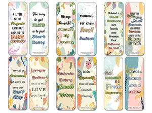 Creanoso Small Business Hustle Bookmarks (2-Sets X 6 Cards) â€“ Daily Inspirational Card Set â€“ Interesting Book Page Clippers â€“ Great Gifts for Adults and Professionals