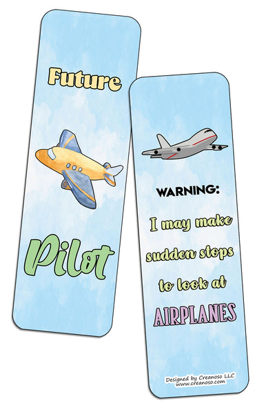 Creanoso Future Pilot Bookmarks (2-Sets X 6 Cards) â€“ Daily Inspirational Card Set â€“ Interesting Book Page Clippers â€“ Great Gifts for Adults and Professionals