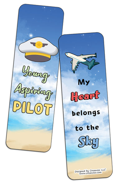 Creanoso Future Pilot Bookmarks (2-Sets X 6 Cards) â€“ Daily Inspirational Card Set â€“ Interesting Book Page Clippers â€“ Great Gifts for Adults and Professionals