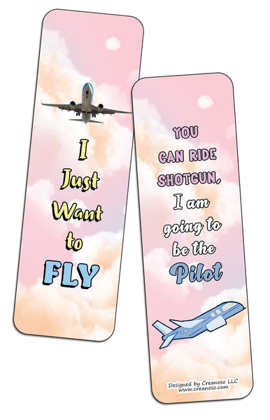 Creanoso Future Pilot Bookmarks (5-Sets X 6 Cards) â€“ Daily Inspirational Card Set â€“ Interesting Book Page Clippers â€“ Great Gifts for Adults and Professionals