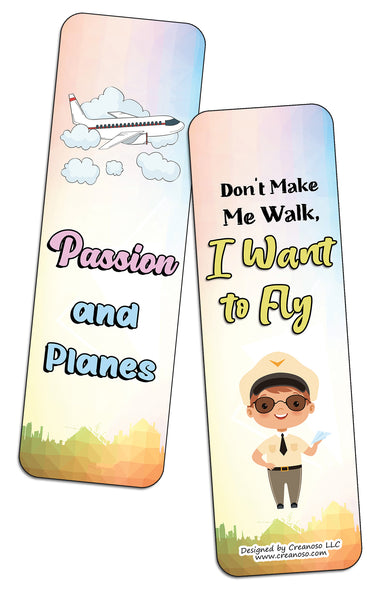 Creanoso Future Pilot Bookmarks (2-Sets X 6 Cards) â€“ Daily Inspirational Card Set â€“ Interesting Book Page Clippers â€“ Great Gifts for Adults and Professionals
