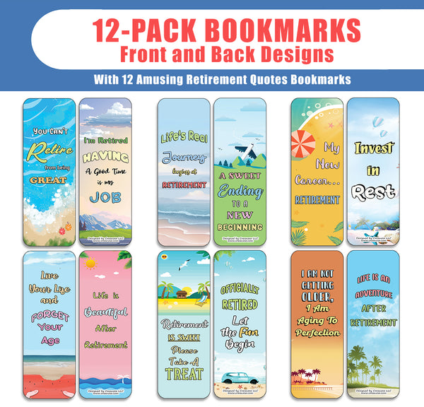 Amusing Retirement Quotes Bookmarks (2-Sets X 6 Cards)
