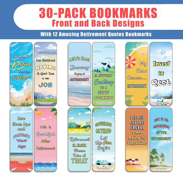 Amusing Retirement Quotes Bookmarks (5-Sets X 6 Cards)