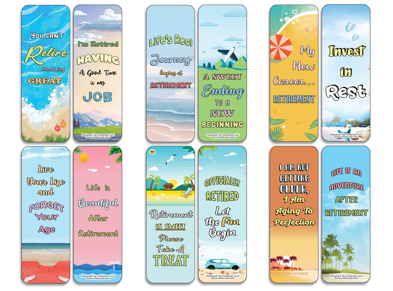 Amusing Retirement Quotes Bookmarks (2-Sets X 6 Cards)