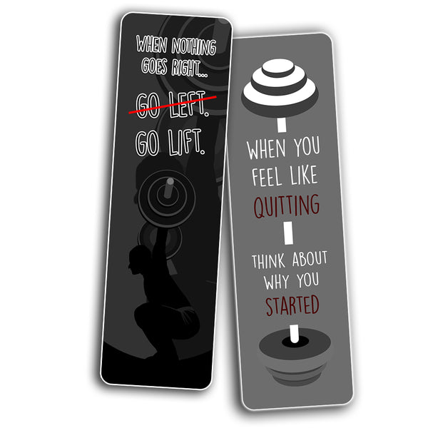 Creanoso Fitness Bookmarks (30-Pack) - Premium Gift Set - Awesome Bookmarks for Body Builders, Fitness Athletes, Men, Women - Six Bulk Assorted Bookmarks Designs - Cool Giveaways Set