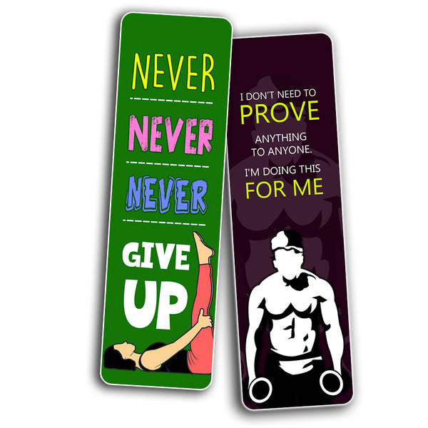 Creanoso Fitness Bookmarks (30-Pack) - Premium Gift Set - Awesome Bookmarks for Body Builders, Fitness Athletes, Men, Women - Six Bulk Assorted Bookmarks Designs - Cool Giveaways Set