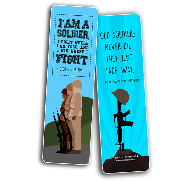 Creanoso Army Sayings Bookmarks (30-Pack) ÃƒÂ¢Ã¢â€šÂ¬Ã¢â‚¬Å“ Bookmarker Giveaways for Soldiers, Veterans, Patriots, Adult Men ÃƒÂ¢Ã¢â€šÂ¬Ã¢â‚¬Å“ Assorted Collection Bulk Set Page Clip ÃƒÂ¢Ã¢â€šÂ¬Ã¢â‚¬Å“ Military Book Reading Rewards Incentive ÃƒÂ¢Ã¢â€šÂ¬Ã