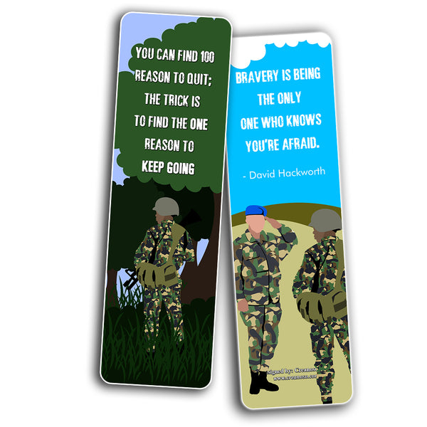Creanoso Army Sayings Bookmarks (30-Pack) ÃƒÂ¢Ã¢â€šÂ¬Ã¢â‚¬Å“ Bookmarker Giveaways for Soldiers, Veterans, Patriots, Adult Men ÃƒÂ¢Ã¢â€šÂ¬Ã¢â‚¬Å“ Assorted Collection Bulk Set Page Clip ÃƒÂ¢Ã¢â€šÂ¬Ã¢â‚¬Å“ Military Book Reading Rewards Incentive ÃƒÂ¢Ã¢â€šÂ¬Ã