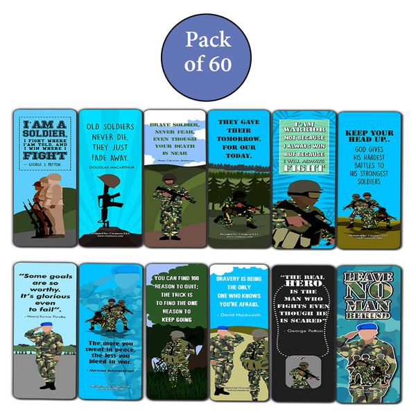 Creanoso Army Bookmarks (60-Pack) ÃƒÂ¢Ã¢â€šÂ¬Ã¢â‚¬Å“ Bookmarker Cards Bulk Set ÃƒÂ¢Ã¢â€šÂ¬Ã¢â‚¬Å“ Premium Gift for Men, Patriots, Veterans Adults ÃƒÂ¢Ã¢â€šÂ¬Ã¢â‚¬Å“ Military Giveaway Tokens Gift Ideas ÃƒÂ¢Ã¢â€šÂ¬Ã¢â‚¬Å“ Soldier Rewards Incentives Book Cli
