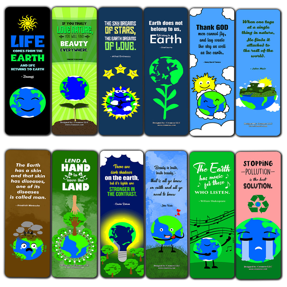 Earth Bookmarks - Stocking Stuffers Premium Quality Gift Ideas for Children, Teens, Adults - Corporate Giveaways