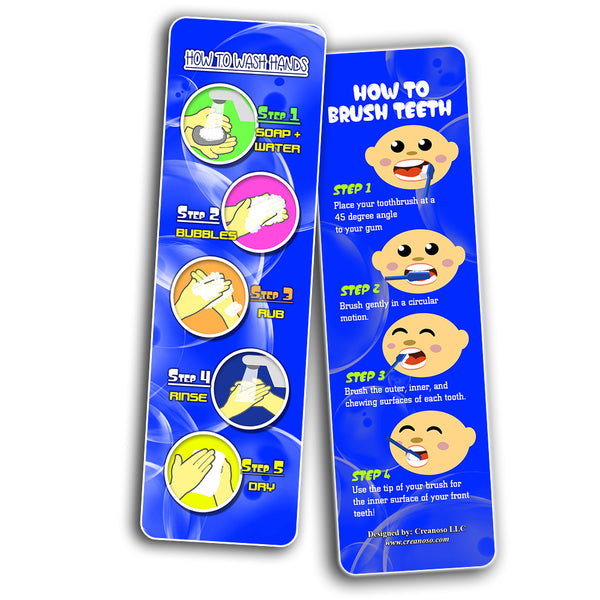 Creanoso Hygiene for Kids Bookmarks (30-Pack) - Premium Quality Gift Ideas for Children, Teens, Adults for All Occasions - Stocking Stuffers Party Favor & Giveaways