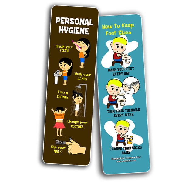 Creanoso Hygiene for Kids Bookmarks (30-Pack) - Premium Quality Gift Ideas for Children, Teens, Adults for All Occasions - Stocking Stuffers Party Favor & Giveaways