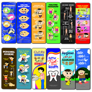 CNSBM5014 - Hygiene for Kids Bookmarks - Assorted Designs for Children - Classroom Reward Incentives