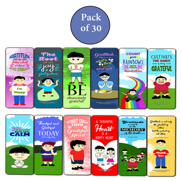 Cultivate Gratitude Bookmarks for Kids - Six Assorted Quality Bookmarker Cards Bulk Set ÃƒÂ¢Ã¢â€šÂ¬Ã¢â‚¬Å“ Premium Gift Tokens for Boys and Girls