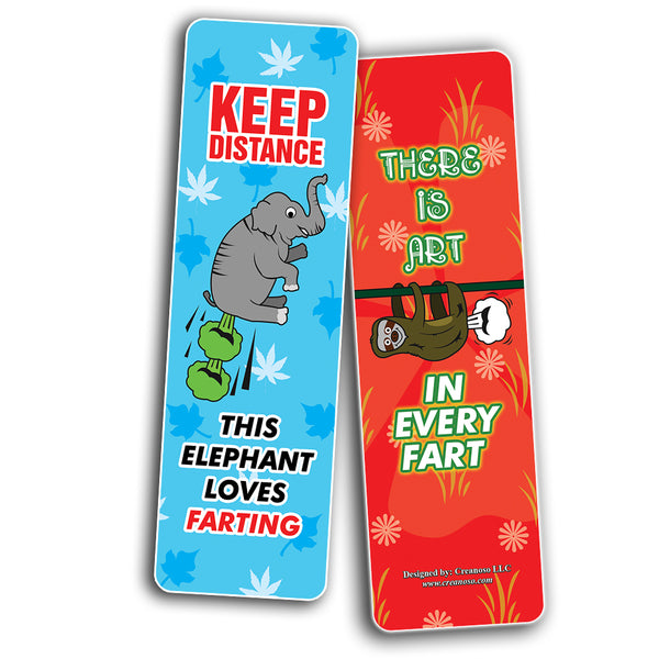 Creanoso Funny Animal Farting Bookmarks Series 2 - Cool Giveaways for Book Readers