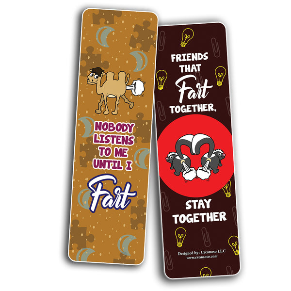 Creanoso Funny Animal Farting Bookmarks Series 2 - Cool Giveaways for Book Readers