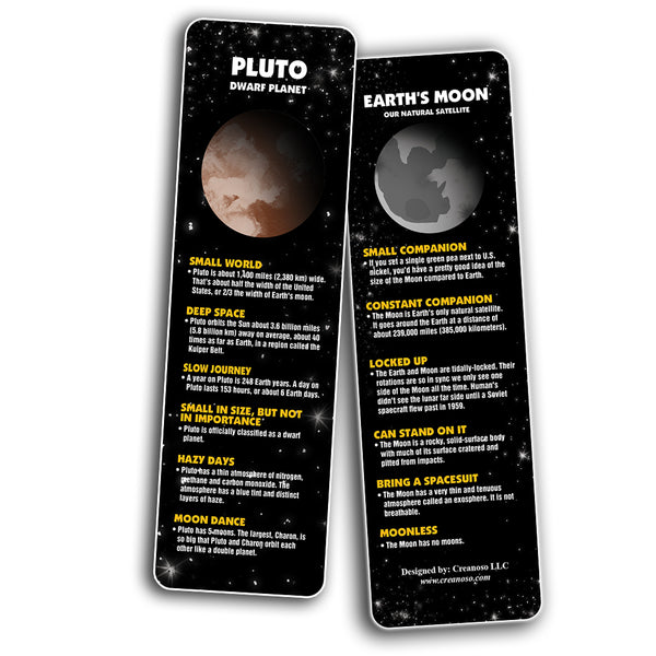 Creanoso Planet Facts Bookmark Cards ÃƒÂ¢Ã¢â€šÂ¬Ã¢â‚¬Å“ Premium Quality Book Page Clipper Set