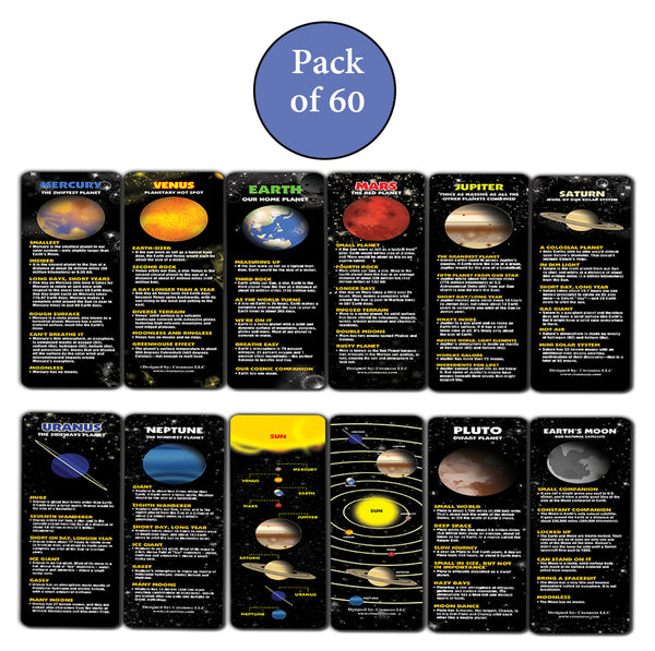 Creanoso Planet Facts Bookmark Cards ÃƒÂ¢Ã¢â€šÂ¬Ã¢â‚¬Å“ Premium Quality Book Page Clipper Set