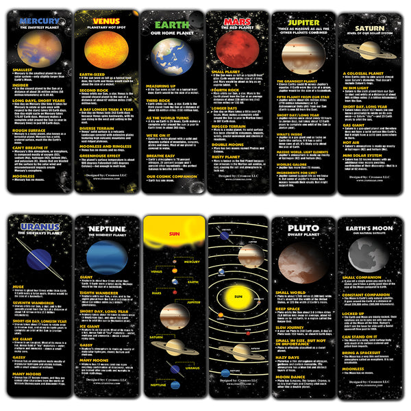 Creanoso Planet Facts Bookmark Cards ÃƒÂ¢Ã¢â€šÂ¬Ã¢â‚¬Å“ Premium Quality Book Page Clipper Set