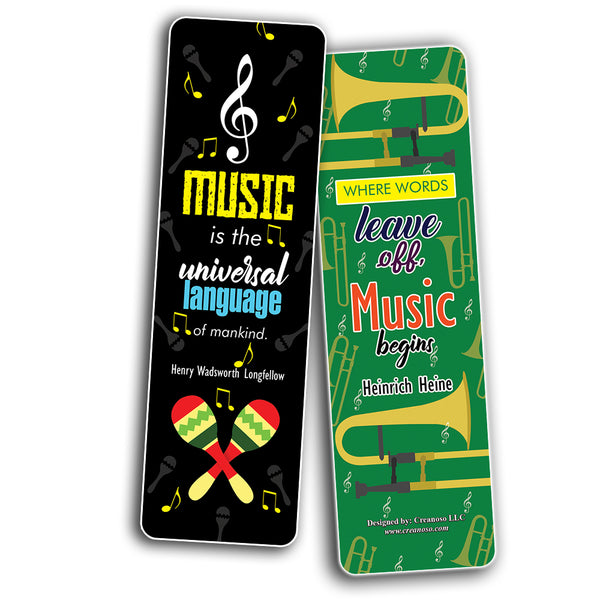 Creanoso Musical Quotes Bookmark ÃƒÂ¢Ã¢â€šÂ¬Ã¢â‚¬Å“ Cool Music Inspiring Inspirational Sayings for Musicians