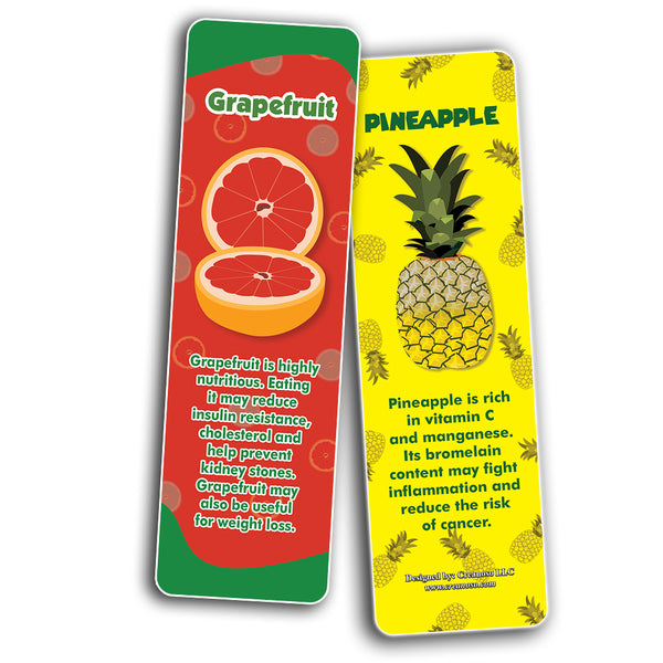 Healthy Fruits Bookmarks - Cool Gift Token for Kids, Boys & Girls, Teens ÃƒÂ¢Ã¢â€šÂ¬Ã¢â‚¬Å“ Party Favors Supplies ÃƒÂ¢Ã¢â€šÂ¬Ã¢â‚¬Å“ Book Reading Rewards Incentive