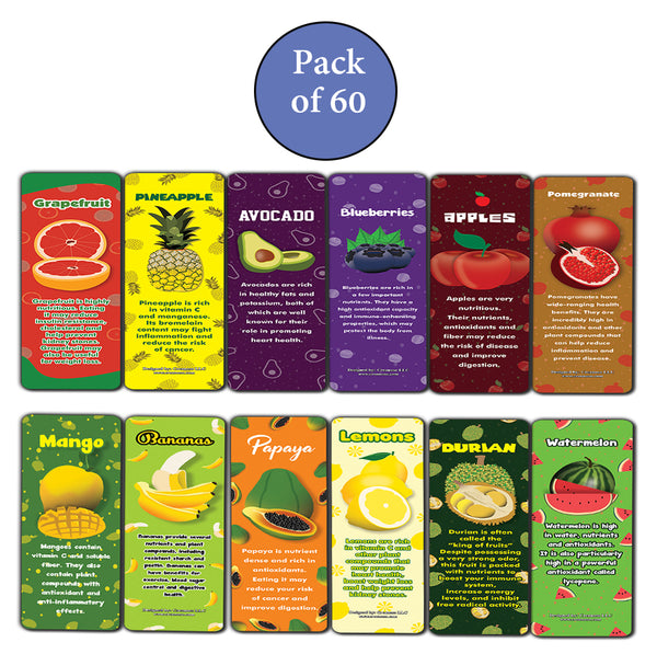 Healthy Fruits Bookmarks - Cool Gift Token for Kids, Boys & Girls, Teens ÃƒÂ¢Ã¢â€šÂ¬Ã¢â‚¬Å“ Party Favors Supplies ÃƒÂ¢Ã¢â€šÂ¬Ã¢â‚¬Å“ Book Reading Rewards Incentive
