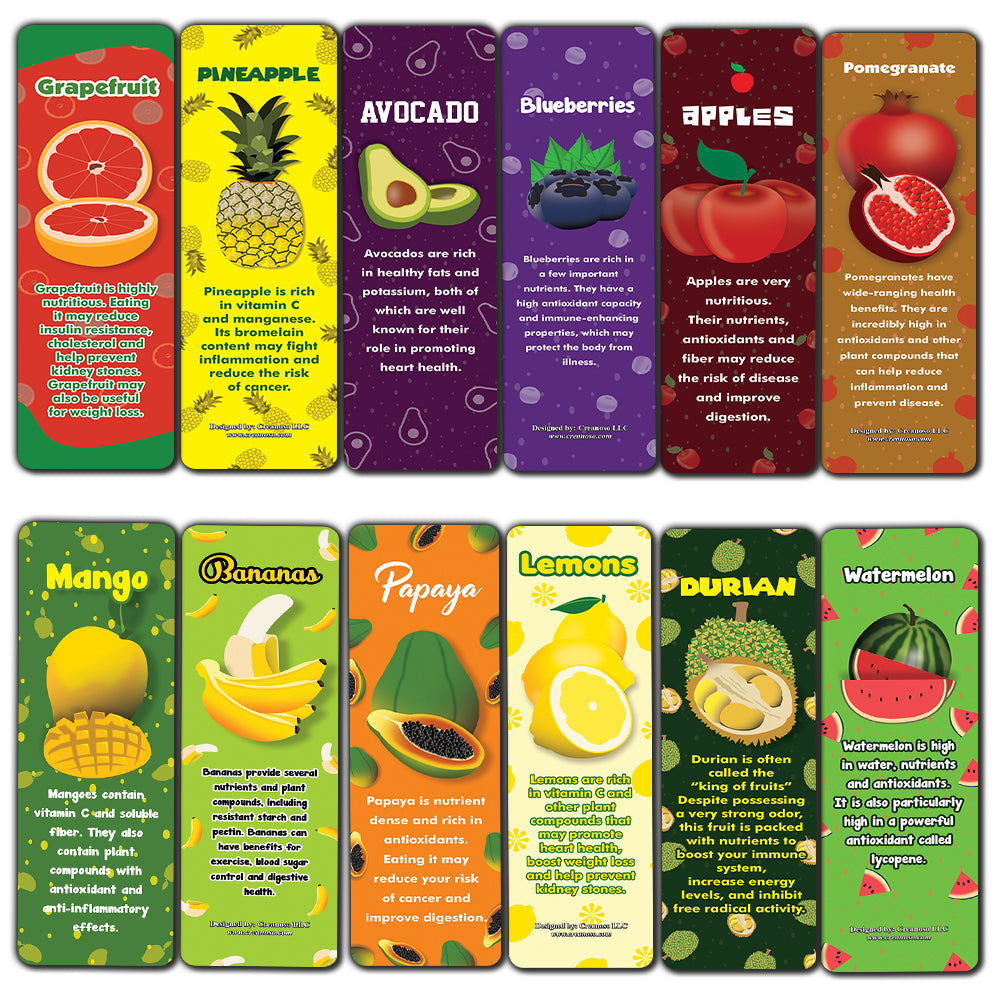 Healthy Fruits Bookmarks - Cool Gift Token for Kids, Boys & Girls, Teens ÃƒÂ¢Ã¢â€šÂ¬Ã¢â‚¬Å“ Party Favors Supplies ÃƒÂ¢Ã¢â€šÂ¬Ã¢â‚¬Å“ Book Reading Rewards Incentive