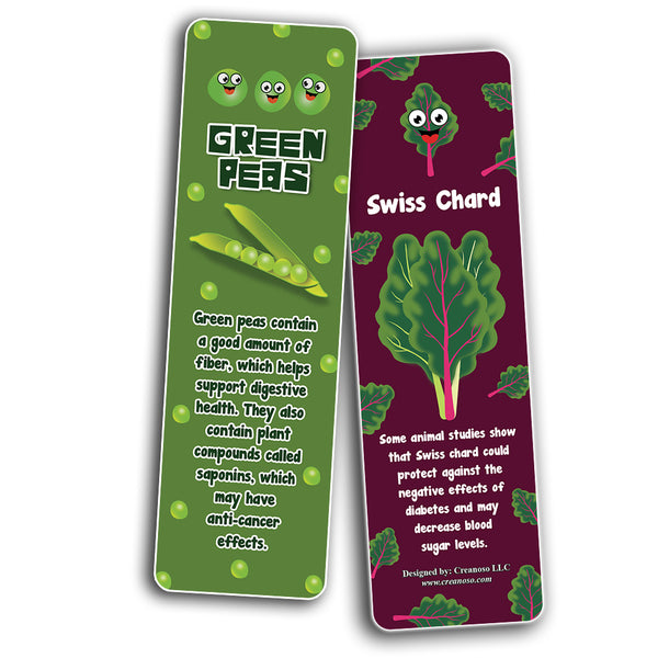 Vegetables Bookmarks Cards (30-Pack) - Healthy Choice Nutrition Food Educational Teaching Material - Keepsake for Kids Children - Teacher Rewards for Students Classroom Rewards Incentive