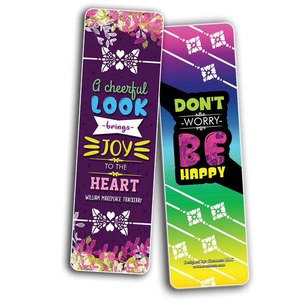 Cheerful Quotes Motivational Bookmarks - Positive Motivational Self Help Bookmarker Card - Best Encouragement Set