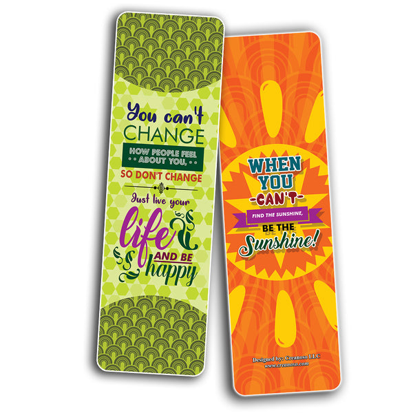 Cheerful Quotes Motivational Bookmarks - Positive Motivational Self Help Bookmarker Card - Best Encouragement Set