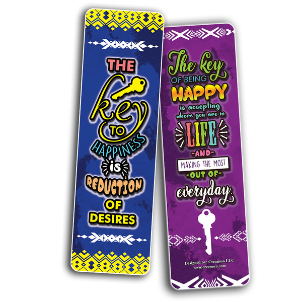 The Key of Being Happy Bookmarks -  Cool Gift Token for Kids, Boys & Girls, Teens ÃƒÂ¢Ã¢â€šÂ¬Ã¢â‚¬Å“ Party Favors Supplies ÃƒÂ¢Ã¢â€šÂ¬Ã¢â‚¬Å“ Book Reading Rewards