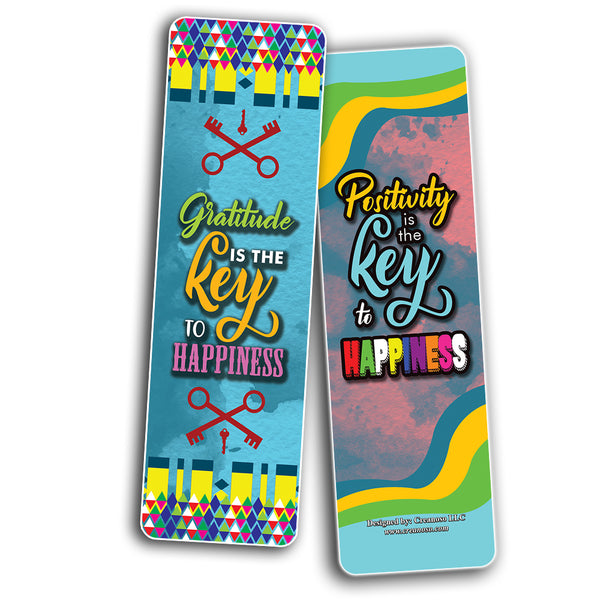 The Key of Being Happy Bookmarks -  Cool Gift Token for Kids, Boys & Girls, Teens ÃƒÂ¢Ã¢â€šÂ¬Ã¢â‚¬Å“ Party Favors Supplies ÃƒÂ¢Ã¢â€šÂ¬Ã¢â‚¬Å“ Book Reading Rewards